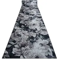 Rugsx TAPIS DE COULOIR antidérapant LOTUS BOUQUET 52901 Fleurs gris / beige lavable 60cm 60x200 cm