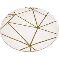 Rugsx Tapis EMERALD exclusif 1013 cercle - glamour, élégant géométrique crème / or cercle 160 cm