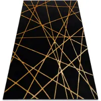 Rugsx Tapis GLOSS moderne 406C 86 élégant, glamour, art deco, géométrique noir / or 80x150 cm