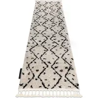Rugsx Tapis, le tapis de couloir BERBER TETUAN B751 zigzag crème - pour la cuisine, l'antichambre, le couloir 70x200 cm