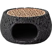 Exogio Assiette ronde en matériau rocheux artistique pour le chauffage des bougies, base isolante pour cuisine et salle à manger, vaisselle ménagère A