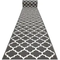 Rugsx TAPIS DE COULOIR BCF MORAD Trelis Treillis marocain gris / crème 70 cm 70x780 cm