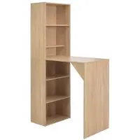 Helloshop26 Table haute mange debout bar bistrot avec armoire chêne marron 200 cm 0902043