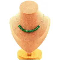 Bijoux Pierres et Minéraux. Collier 10 perles Agate verte 8 mm. Chaine en acier inoxydable Collier femmes, hommes. Taille personnalisable.