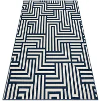 Rugsx Tapis SPRING 20421994 labyrinthe, à cordes, à boucles - sahne / bleu 140x200 cm