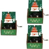 Jojomino Boîte à musique à manivelle de Noël – Boîte vintage, décoration d'intérieur, petit cadeau familial