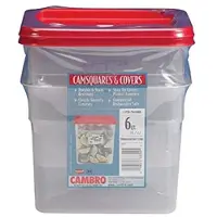 Cambro 6 Quart Translucent Square Food Storage Conteneurs and Covers 2 Pack