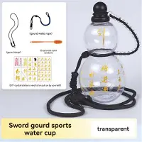 Jojomino Bouteille d'eau de style gourde d'inspiration rétro chinoise 800 ml Bouteille d'eau de sport transparente