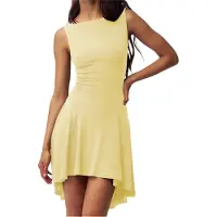 Torribaly Robe décontractée basique sans manches pour femme, coupe slim, couleur unie, bordeaux, taille M
