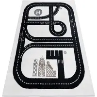 Rugsx Tapis FUN Track pour enfants, rue, ville crème 200x290 cm