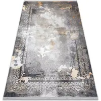 Rugsx Tapis LUCE 77 moderne Cadre vintage - Structural gris / moutarde 134x190 cm
