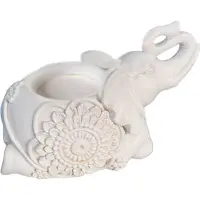 Kepptory B-Bougeoirs animaux blancs, sculpture d'éléphant, support décoratif