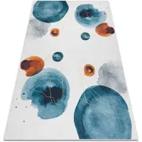 Rugsx Tapis lavable ANDRE 1112 Abstraction antidérapant - blanc / bleu 120x170 cm