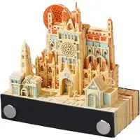 Melitt Calendrier Artistique en Papier Sculpté 3D - Décoration de Bureau, Cadeau D'Anniversaire, Soulagement Du Stress, Automne à Prague
