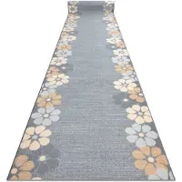 Rugsx TAPIS DE COULOIR antidérapant MARGARETKA, fleur la gomme gris 120 cm 120x300 cm