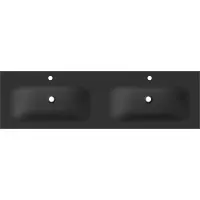 Mexen Vela lavabo double encastré 161 x 46,5 cm, noir mat - 25231671D