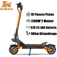 KUKIRIN Trottinette Électrique Pliable G3 PRO - 2400W Moteur - Batterie 52V 23.2Ah - Pneus 10" - 35Pente - Autonomie 80KM