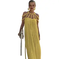 Semoic Robe de soirée dos nu à nœud en corde pour femme, modèle M, été 2024