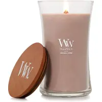 Woodwick Patchouli Crθme Cadeaux pour femmes et hommes Grande bougie sablier de 21,5 oz avec mθche crιpitante