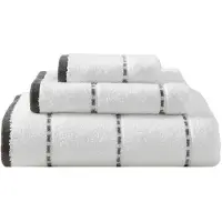 Tommy Bahama Ensemble de Serviettes de Bain en Coton Doux Dcor de Salle de Bain Trs Absorbant et de Poids Moyen 3 pices Ridley Gris Uni