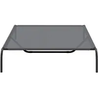 vidaXL Lit pour chien Rehaussé Gris 150x90x20 cm Textilène et acier