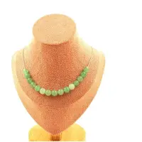 Bijoux Pierres et Minéraux. Collier 15 perles Aventurine 8 mm. Chaine en acier inoxydable Collier femmes, hommes. Taille personnalisable.