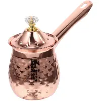 Typecat Cafetière turque, cafetière en cuivre, théière, chauffe-lait, chocolat chaud, pot à beurre, 600 ml, or rose
