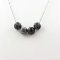 Bijoux Pierres et Minéraux. Collier 4 perles Labradorite 8 mm. Chaine en acier inoxydable Collier femmes, hommes. Taille personnalisable.