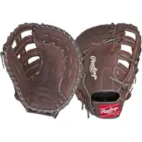 Rawlings Gant de baseball PLAYER PREFERRED pour premier base, droitier, 12,5" - design Single Post Double Bar Web, couleur marron.