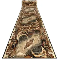 Rugsx TAPIS DE COULOIR BCF LIŚĆ beige (AGAWA) 70 cm 70x230 cm