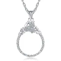 Torribaly Collier rétro avec pendentif loupe 2,5X, idéal pour la lecture de livres, magazines et journaux