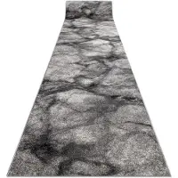 Rugsx Tapis de couloir SILVER Marble marbre gris 80cm 80x560 cm