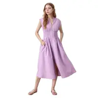 Torribaly Robe d'été décontractée pour femme, couleur poudre M