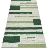 Rugsx Tapis COLOR 19676362 SISAL lignes beige / vert 200x290 cm