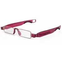 MaxPower (Rouge, 1,5) Lunettes de lecture rotatives à 360 degrés Amortissement léger en silicone