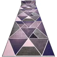 Rugsx TAPIS DE COULOIR antidérapant TRIANGLES la gomme violet 57 cm 57x290 cm