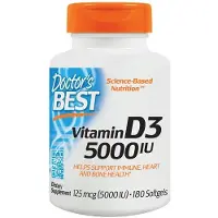 Doctors Best Vitamine D3, 5000 UI, 180 softgels