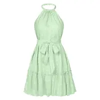 Typecat Robe dos nu sans manches à volants Vert XL