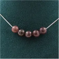 Bijoux Pierres et Minéraux. Collier 5 perles Rubis de Mogok, Birmanie, Myanmar. Qualité 2A 8 mm Collier femmes, hommes. Taille personnalis
