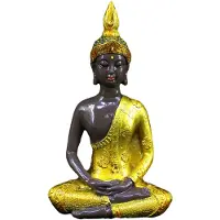 Typecat Grande statue de Bouddha en résine faite à la main, sculpture thaïlandaise, figurine hindoue, méditation