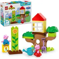 LEGO DUPLO Peppa Pig Jardin et cabane dans les arbres Ensemble de construction pour enfants d'âge préscolaire avec 2 figurines incluses Idée cade