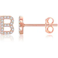 Cito-oral Boucles d'oreilles B pour filles Boucles d'oreilles initiales en zircone cubique Boucles d'oreilles alphabet