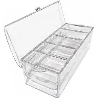Torribaly Récipient à épices pour fruits et légumes avec couvercle, récipient en plastique pour ingrédients, boîte, 5 compartiments, côté
