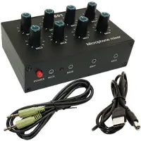 Jojomino -801 Extenseur de microphone à condensateur Mélangeur 8 canaux 3,5 mm Concentrateur d'entrée multicanal