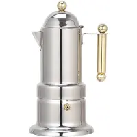 Jojomino Cafetière italienne épaisse pour 4 tasses, cafetière moka en acier inoxydable, compatible avec les plaques de cuisson et les plaques à induction.