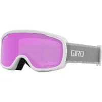 Giro Masque de ski Moxie - Masque de snowboard pour femmes et jeunes - Sangle de chute blanche/grise avec verres rose ambr /jaune