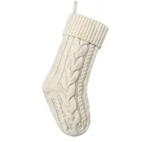 Typecat Chaussettes de Noël tricotées pour la famille - Chaussettes blanches à suspendre pour cheminée