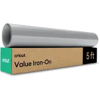Cricut Vinyle thermocollant Value Iron On Gray (rouleau de 30,5 cm x 1,5 m)