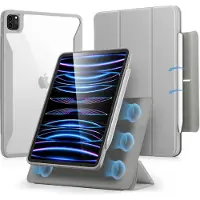 ESR tui pour iPad Pro 11 avec porte-crayon, housse magn tique amovible, support vertical, gris