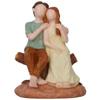 Melitt Statue de Couple Amoureux de la Saint-Valentin Couple Romantique Ornements en Résine Cadeau Commémoratif de la Saint-Valentin